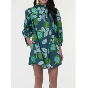 Olivia James The Label Emma Dress Women’s Size Small Green Floral Cotton